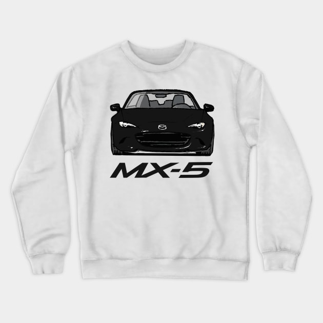 MX5 Miata ND Black Crewneck Sweatshirt by Woreth